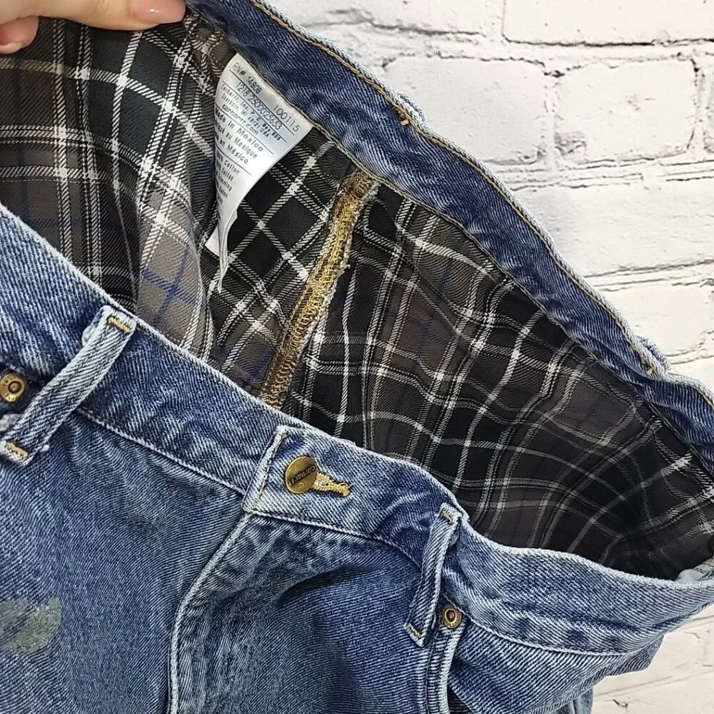 Carhartt Jeans B172 Mens Sz 40 X 30 Flannel Lined‎ Relaxed Fit Straight Flawed
